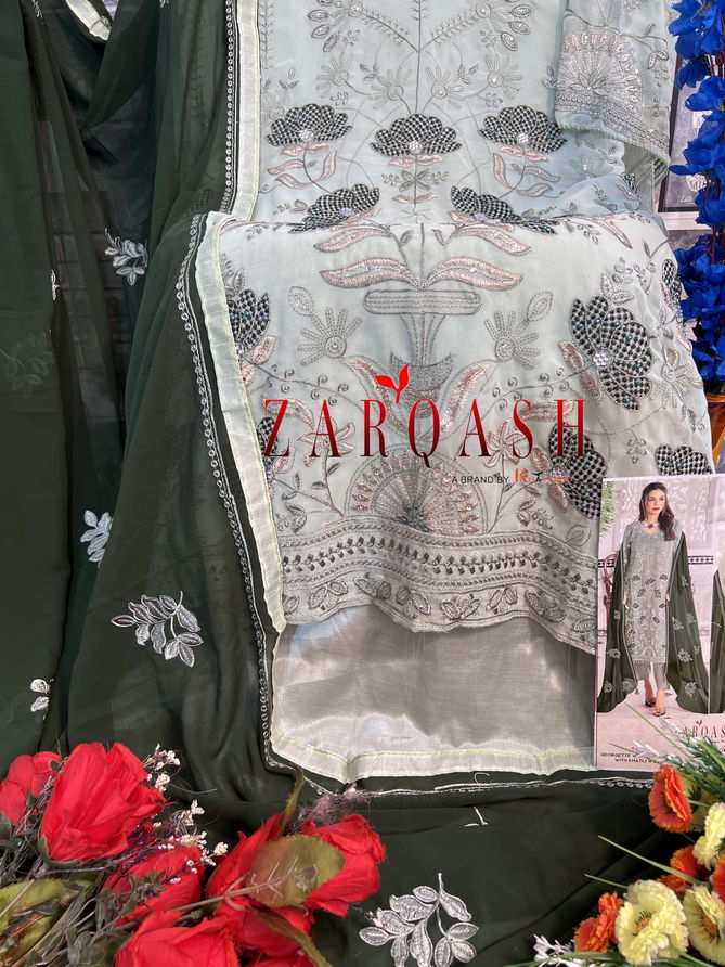 Z 3095 Zarqash Embroidery Georgette Pakistani Suits Exporters In India